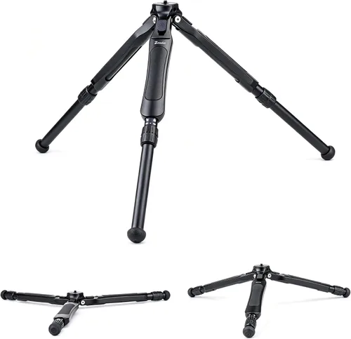Zeadio Trípode de cámara ajustable, trípode portátil de viaje de aluminio de mesa, altura ajustable de 3 etapas, capacidad de carga de 11.0 lbs, con
