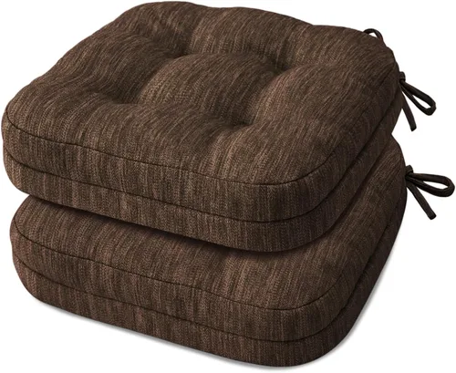 Miniatura 20 de Shinnwa Juego de 2 cojines para silla de comedor, cojines para silla de cocina de espuma viscoelástica de doble capa, almohadillas de asiento