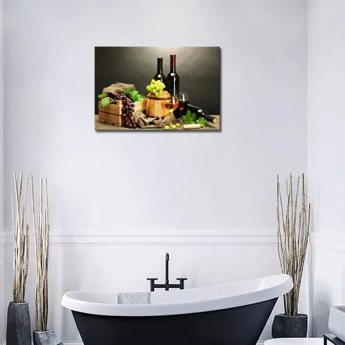 Miniatura 4 de Vino de uva en botella, tazas de arte de pared, pintura de la imagen, impresión en lienzo, imágenes de alimentos para decoración del hogar, regalo