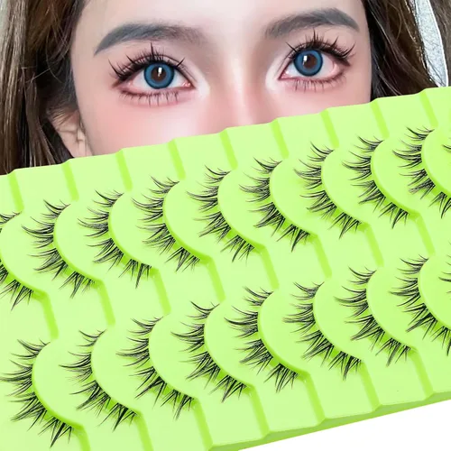 Miniatura 3 de Pestañas de manga de aspecto natural, delgadas, esponjosas, asiáticas, para cosplay, pestañas puntiagudas de anime japonés 3D, pestañas postizas