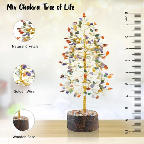 Miniatura 2 de Árbol de cristal de mezcla de chakras, piedras preciosas y cristales, curación de chakras, Feng Shui, árbol de meditación, árbol de piedras