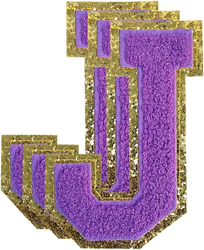 Miniatura 87 de 3 parches de números de chenilla negra, tamaño grande de 4-1/2" parches de números para planchar, parches universitarios para ropa, 8" Borde oro rosa