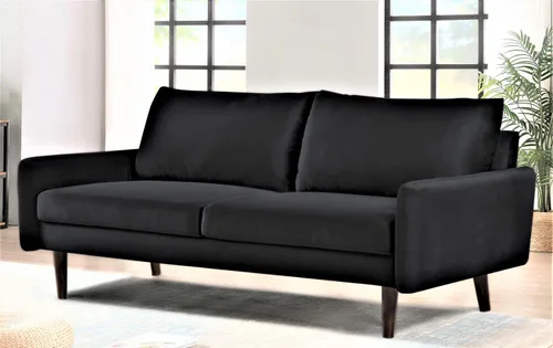 Miniatura 7 de Container Furniture Direct Kent - Sofá de terciopelo para salas de estar modernas y espacios compactos, cómodo sofá de 3 plazas, muebles de estudio