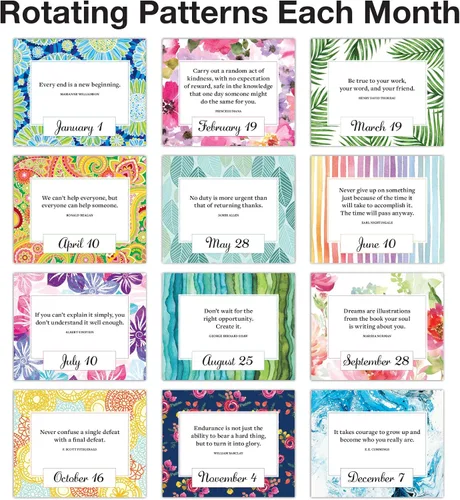 Miniatura 3 de Global Printed Products Calendario Diario Perpetuo de Hojas Motivacional e Inspiracional con Caballete Autoportante (Rayas Arcoíris)