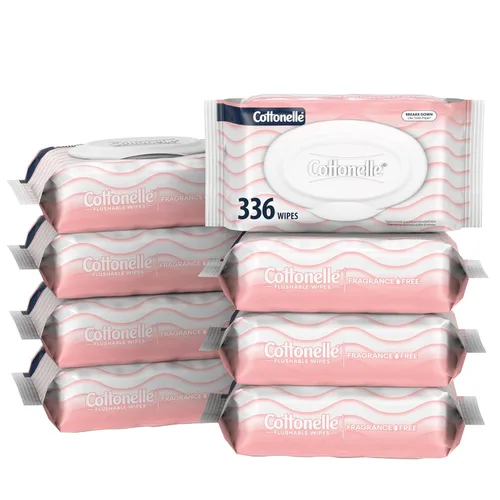 Miniatura 10 de Cottonelle XL Toallitas húmedas desechables, Toallitas para adultos grandes, 2 paquetes de tapa abatible, 45 toallitas por paquete