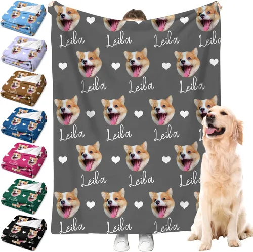 Miniatura 32 de Manta personalizada para perros con nombre – Manta personalizada para perros grandes, medianos y pequeños, manta suave y acogedora, regalo