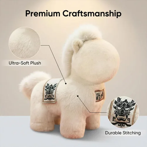 Miniatura 3 de Animales de peluche del Año del Caballo 2026 - Juguetes de peluche suaves de peluche, juguetes de mascota decoración del zodiaco, juguete suave