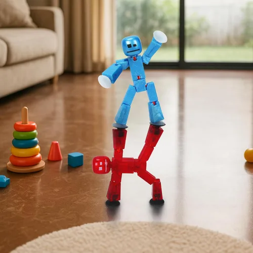 Miniatura 2 de Zing StikBot - Paquete doble de StarFrost Blue & Comet Red – 2 figuras de acción coleccionables posables, juguete de animación con ventosa