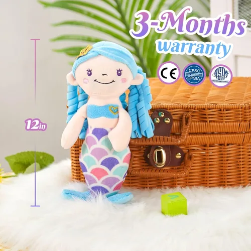 Miniatura 2 de Peluche de sirena azul, suave y linda muñeca de princesa de sirena, juguete de peluche, cumpleaños, día de San Valentín, decoración para niñas