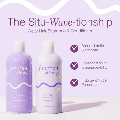Miniatura 2 de Function of Beauty Champú y acondicionador para cabello ondulado XL Set - Dúo de champú y acondicionador sin sulfato para textura ondulada natural
