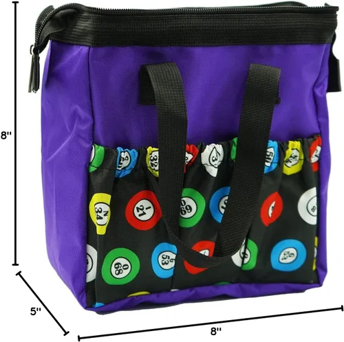 Miniatura 7 de Yuanhe Bolsas Dauber de Bingo con 6 Bolsillos Bolsa de Mano de Bingo Morada.. Púrpura