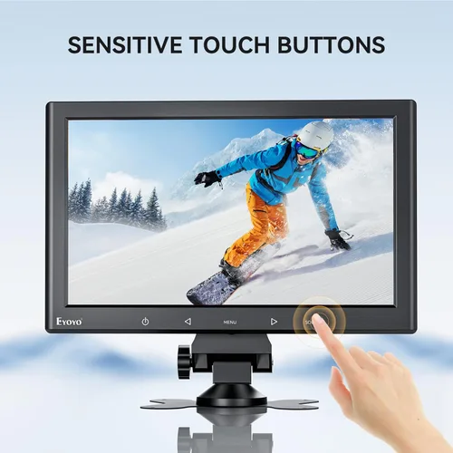 Miniatura 8 de Eyoyo Monitor Mini de 10 Pulgadas - Pantalla Pequeña de Computadora 1024x600 con Entrada HDMI Mini-VGA AV USB para Seguridad, LCD PC, Hogar
