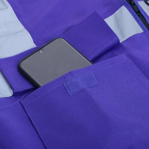 Miniatura 5 de TOPTIE Chaleco de seguridad de alta visibilidad de 5 bolsillos con tiras reflectantes, chaleco de uniforme de trabajo Anaranjado Neón