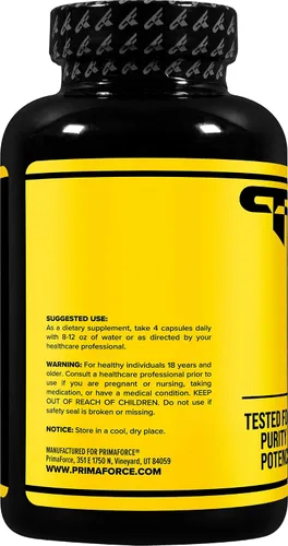 Miniatura 3 de Primaforce Cápsulas de monohidrato de creatina, 240 cápsulas, 3,000 mg por porción, sin gluten y sin OMG
