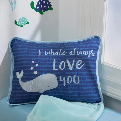 Miniatura 3 de Lambs & Ivy Oceania - Cojín decorativo para cojín de ballena azul