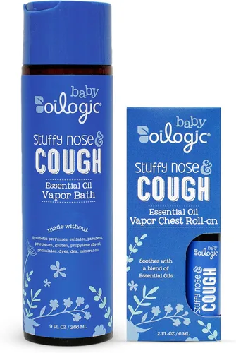 Miniatura 7 de Oilogic Alivio de baño de vapor para la nariz y la tos congestionada para bebés y niños pequeños, mezcla de aceite esencial, alivia naturalmente