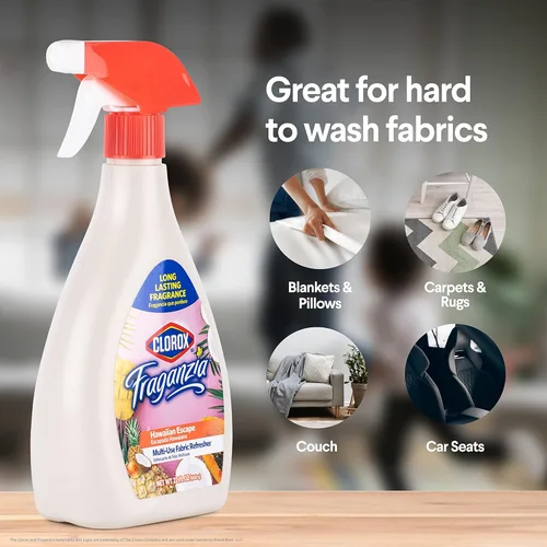 Miniatura 4 de Clorox Fraganzia - Aerosol refrescante hawaiano, aroma hawaiano, ambientador multiusos de tela y lino, eliminador de olores para el hogar, sofás