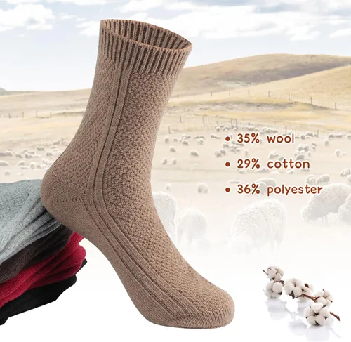 Miniatura 3 de Nicetage Wool Socks Women's Winter Boots Socks Thick Knit Warm Cozy Crew Socks Christmas Holiday Socks