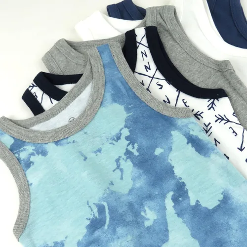 Miniatura 43 de HonestBaby Camisetas musculares sin mangas 100% algodón orgánico para bebés y niños pequeños, niñas