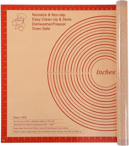 Miniatura 10 de Tapete de silicona extra grande de 34 x 26 pulgadas, alfombrillas antiadherentes para hornear con medidas, ideal para enrollar masa, pasteles