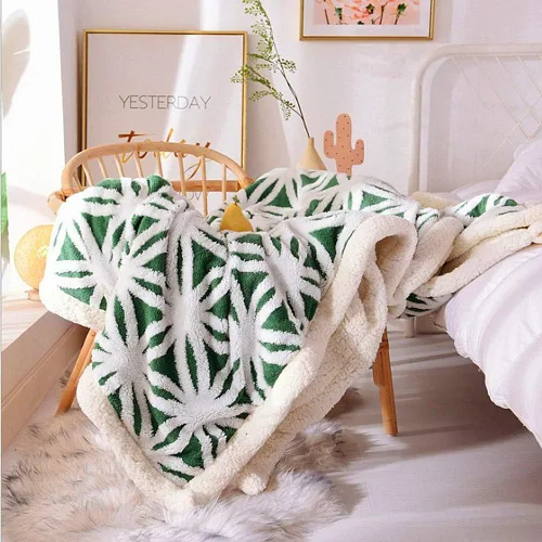 Miniatura 42 de UKELER - Manta Boho Sherpa 60" x 50" - Mantas de franela suaves y esponjosas para cama/sofá/oficina/camping A-bohemio