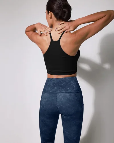 Miniatura 5 de ODODOS - Leggings capri de cintura alta, con bolsillos, control de abdomen, para mujer, no se transparentan, para yoga, entrenamiento, deportes