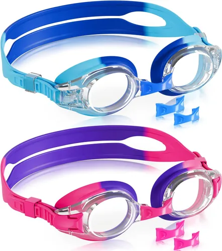 Miniatura 14 de Aegend - Paquete de 2 gafas para niños, gafas de natación para niños de 4 a 16 años, niños y niñas jóvenes, gafas de piscina antivaho, impermeables