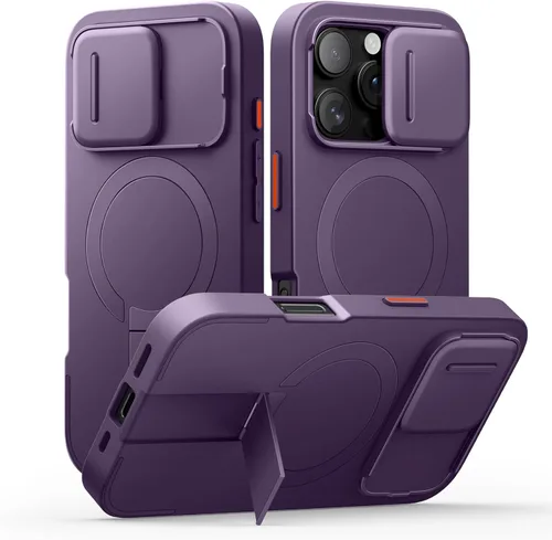 Miniatura 42 de SURITCH - Funda para iPhone 17 Pro Max con cubierta de control de cámara, cubierta para cámara y soporte ajustable, compatible con MagSafe, a prueba