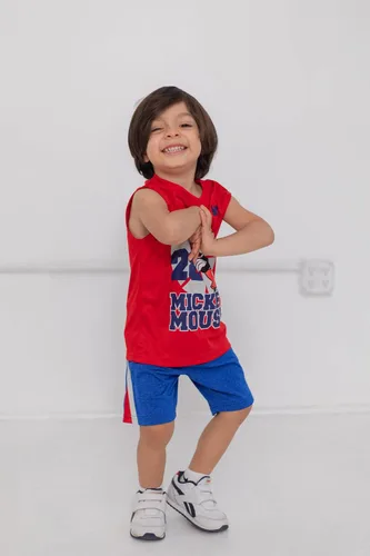 Miniatura 2 de Disney Lion King Toy Story Mickey Mouse Cars - Camiseta sin mangas y pantalones cortos de felpa francesa, conjunto de 3 piezas para niños pequeños