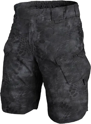 WENKOMG1 Pantalones cortos tácticos para hombre, estilo safari, impermeables, con cintura elástica, pantalones cortos tipo cargo