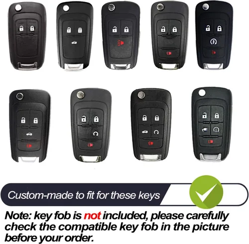 Miniatura 2 de MECHCOS Compatible con Chevy Chevrolet Equinox Cruze Malibu Encore Camaro Impala Buick Regal Lacrosse GMC Terrain Funda Protectora de TPU Negra