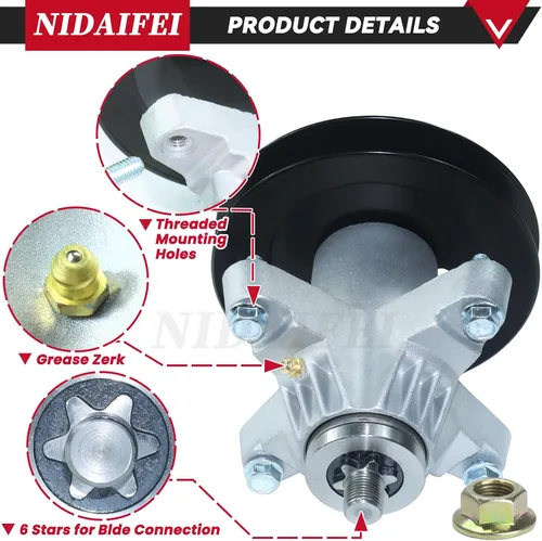 Miniatura 3 de Paquete de 3 unidades engrasado 918-04125C kit de montaje de husillo con polea tensora 756-04129B 954-04164 correa que sustituye a la correa
