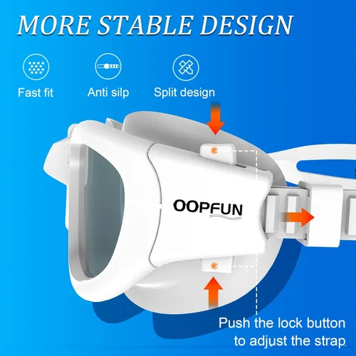 Miniatura 5 de Swimming Goggles Adult Swim Goggles for Men Women Anti Fog Anti UV No Leakage Clear Vision blanco-1