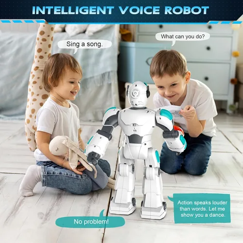 Miniatura 4 de VATOS - Robot a control remoto para niños extra grande, juguete RC programable de 15.4" con canto, baile, detección de gestos y control de voz