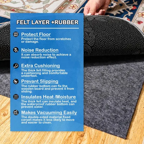Miniatura 2 de Almohadillas antideslizantes de 8 x 10 pies, 100% impermeables, extra grandes, antideslizantes para todos los pisos y acabados, alfombra protectora