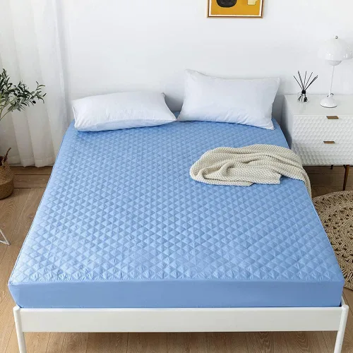 Miniatura 9 de vctops Sábana bajera acolchada impermeable, protector de colchón ultra suave, elástico y ajustable con bolsillo profundo (amarillo, matrimonial)