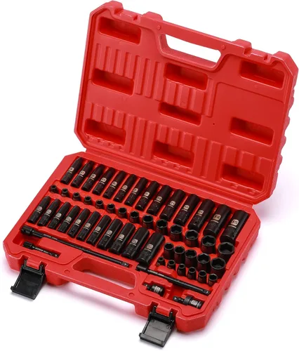Miniatura 7 de MIXPOWER Juego de llaves de impacto de 55 piezas de 1/4", CR-V, 6 puntas, SAE/métrico, 5/32 pulgadas - 9/16 pulgadas, 4 mm - 15 mm, poco