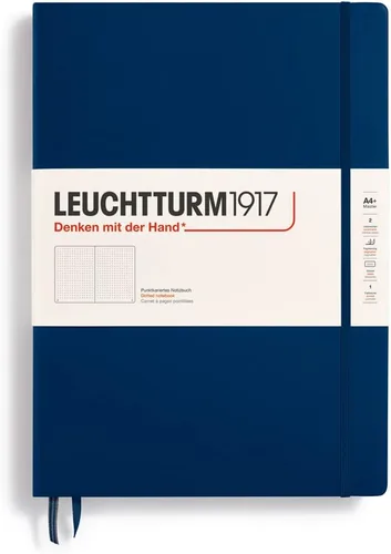 Miniatura 6 de LEUCHTTURM1917 - Cuaderno de tapa dura Master Classic A4+ - 235 páginas numeradas para escritura y diario (negro, a rayas)