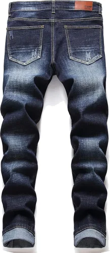 Miniatura 3 de AITITIA Jeans de motociclista de ajuste regular para hombre