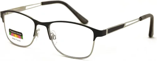 Miniatura 2 de Metal de las mujeres ninguna línea progresiva lente clara trifocal gafas de lectura con la capa antirreflectante Negro