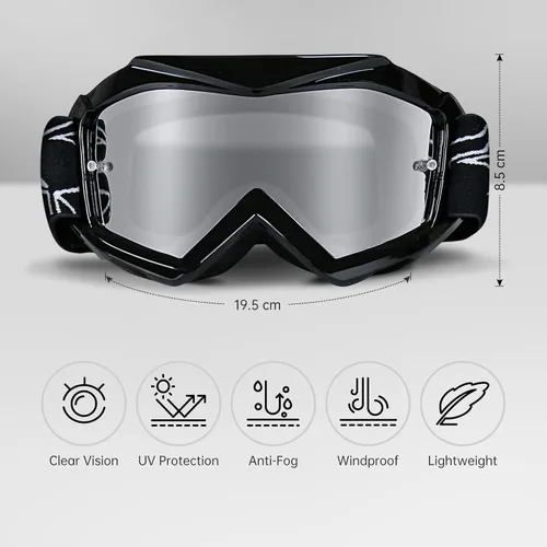 Miniatura 5 de Gafas de Motocross para Niños y Jóvenes - Gafas Off Road para Bicicleta de Cross y Motocicleta MX con Lentes de Protección UV Antiempañamiento
