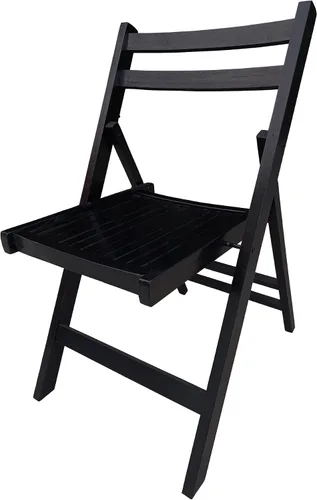 Miniatura 5 de CIATRE Eleva tus reuniones al aire libre con sillas plegables de madera de listones - Juego de 4 (negro)