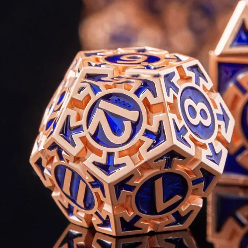 Miniatura 2 de RULE DICE DND - Juego de dados de metal, dados de D&D Dungeons and Dragons, juego de dados D y D grandes pesados de 7 dados de metal, RPG MTG, juego