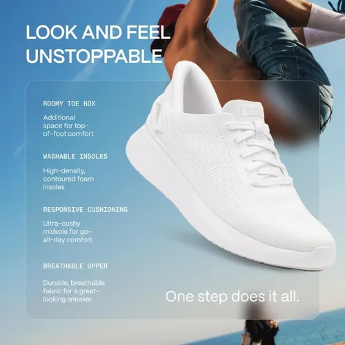 Miniatura 3 de Kizik Athens - Zapatos deportivos cómodos y transpirables de punto, fáciles de poner, zapatos para caminar para hombres, mujeres y ancianos, zapatos