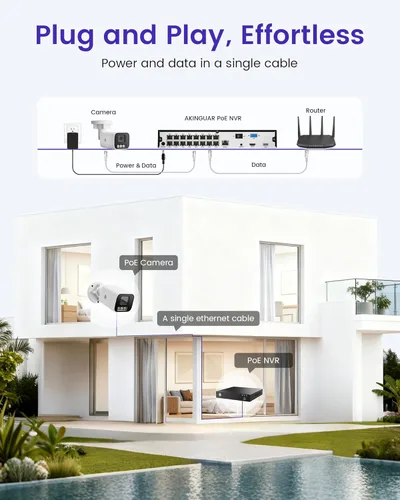 Miniatura 9 de Sistema de cámara de seguridad 4K 8CH PoE NVR, 4 cámaras IP con cable para interiores y exteriores, detección de personas/vehículos