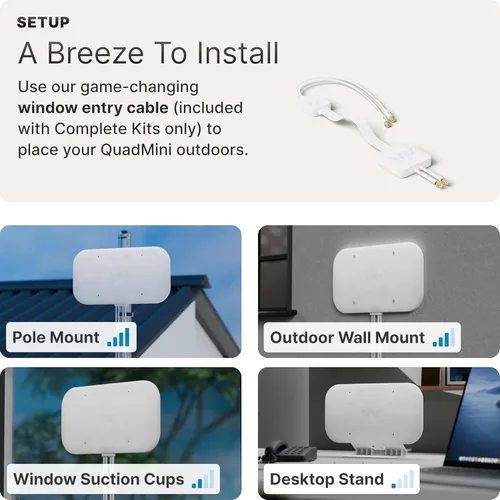 Miniatura 3 de Waveform DualMini: Kit de antena MIMO de bajo perfil 2x2 para ventana Enrutadores y puntos de acceso 4G/5G omnidireccionales para Netgear M5
