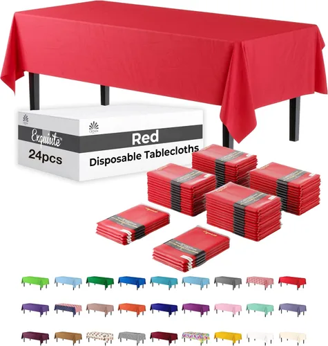 Miniatura 13 de Party Solids Mantel rectangular de plástico color azul aguamarina, 54 x 108 pulgadas, paquete de 24