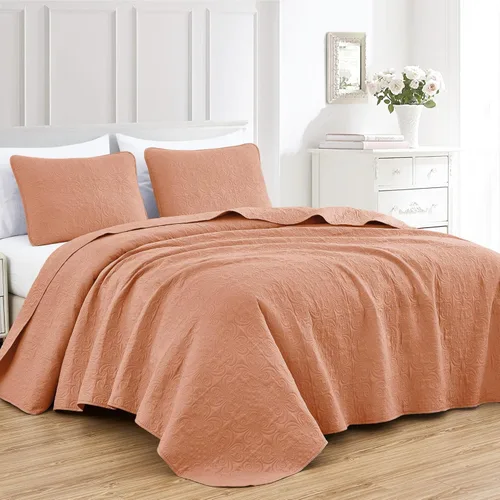 Miniatura 21 de Chezmoi Collection Luca - Juego de colcha de gran tamaño de 3 piezas, tamaño Queen, color beige, colcha de microfibra ligera de 100 x 106 pulgadas