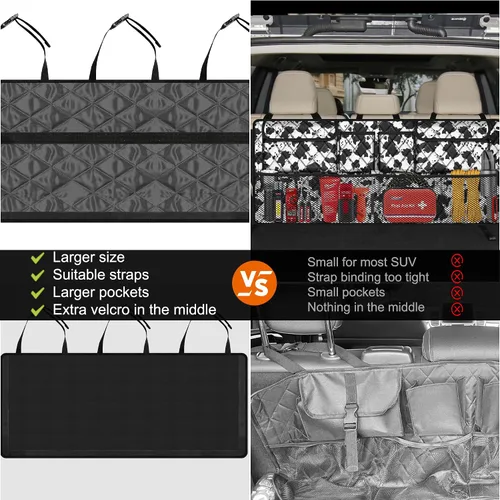 Miniatura 2 de Organizador de maletero Femuar, organizador de cajuela de gran capacidad (106,7*45,7 cm), bolsa de almacenamiento plegable para el coche con 8