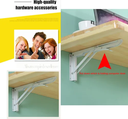 Miniatura 8 de Banco de trabajo montado en la pared para colgar en la pared, mesa plegable de madera maciza, mesa de cocina plegable pequeña, mesa de cocina Blanco